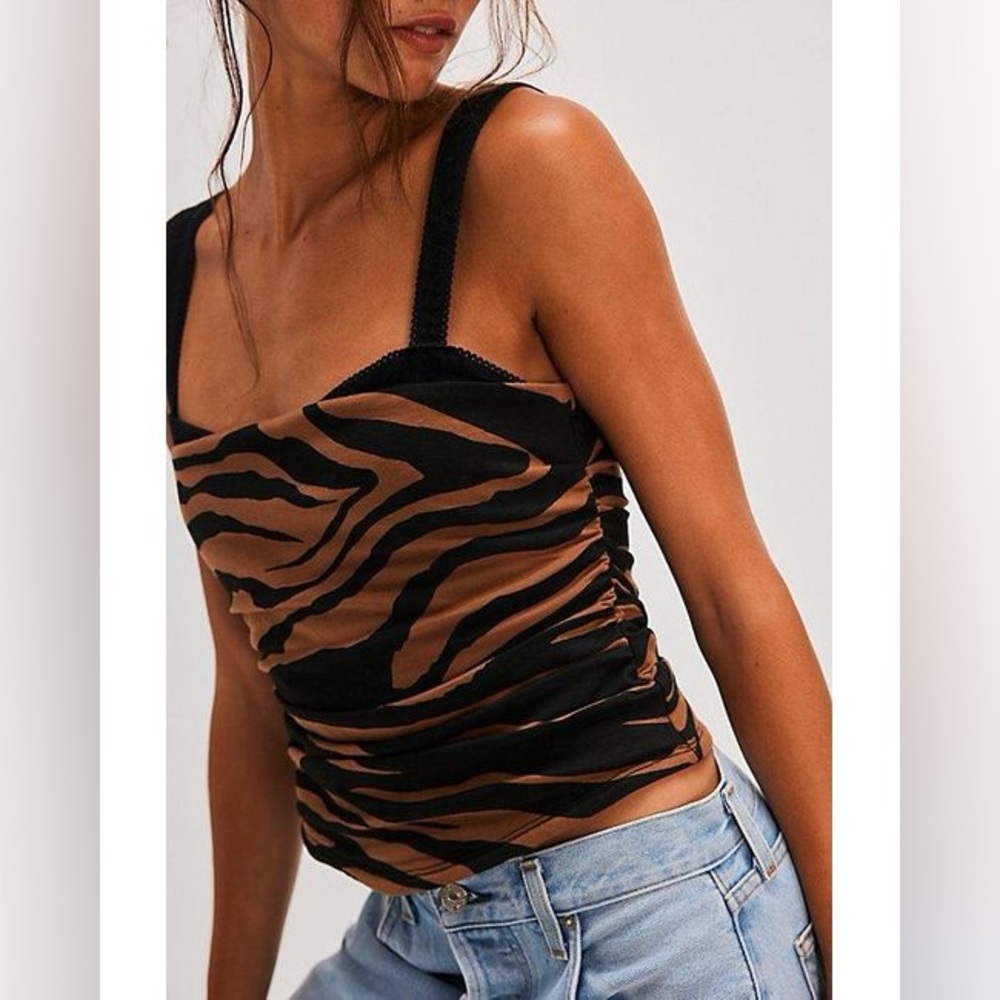 Free People 2 Tone Tank Zebra - Size Small- New
